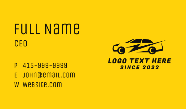 Lightning Sports Car Business Card Design Image Preview