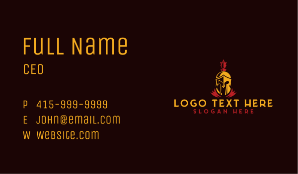 Spartan Armored  Warrior Business Card Design Image Preview