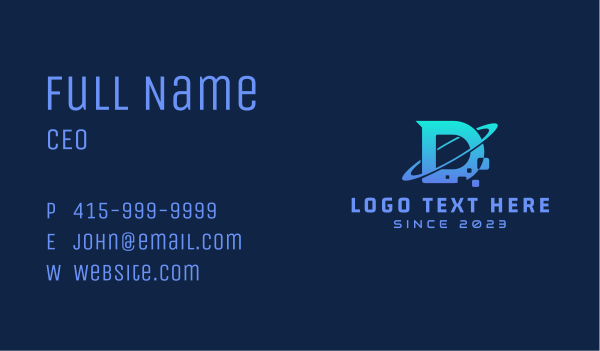 Tech Eclipse Letter D Business Card Design Image Preview