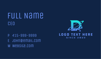 Tech Eclipse Letter D Business Card Image Preview