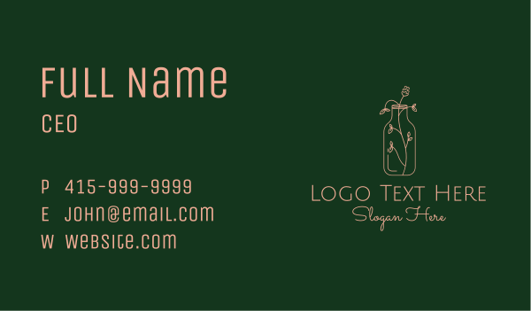 Apothecary Flower Bottle Business Card Design Image Preview