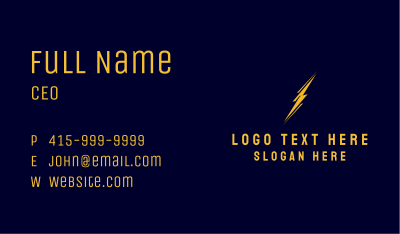 Lightning Electrical Energy Business Card Image Preview