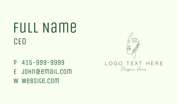 Eco Beauty Woman Face Business Card Design Image Preview