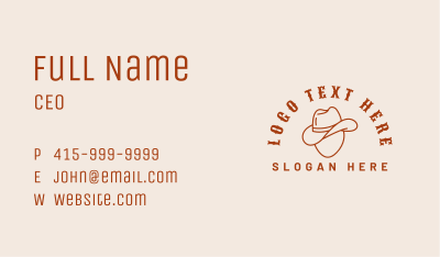Western Cowboy Hat  Business Card Image Preview
