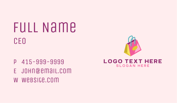 Isometric Shopping Bag Business Card Design Image Preview