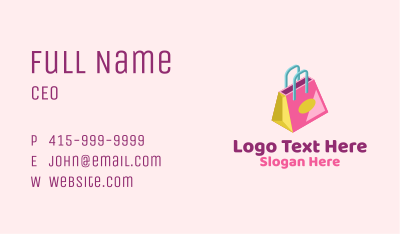 Isometric Shopping Bag Business Card