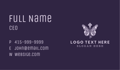 Violet Butterfly Key Business Card Image Preview