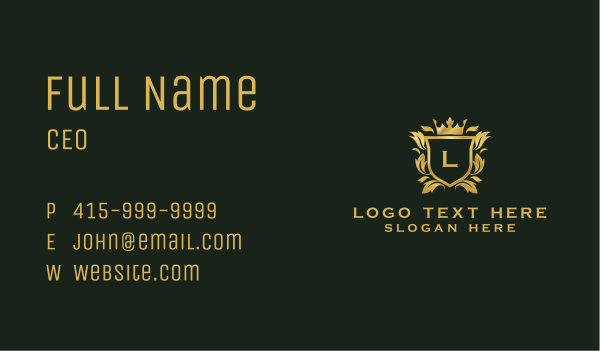 Ornamental Royal Shield Business Card Design Image Preview