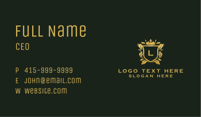 Ornamental Royal Shield Business Card Image Preview