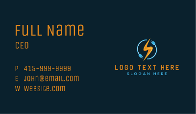 Lightning Energy Plug Business Card Image Preview