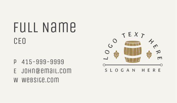 Hops Beer Barrel Business Card Design Image Preview