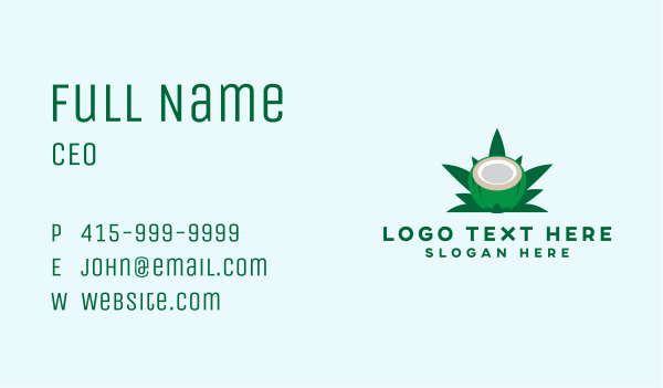 Tropical Coconut Leaf Business Card Design Image Preview