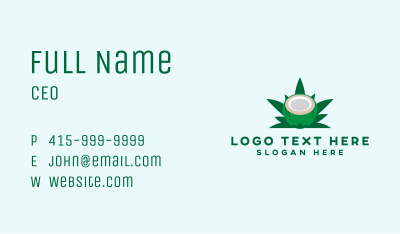 Tropical Coconut Leaf Business Card Image Preview