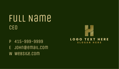 Luxury Maze Casino Letter H Business Card Image Preview
