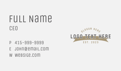 Varsity Banner Wordmark Business Card Image Preview