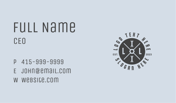 Maintenance Wrench Tool Emblem Business Card Design Image Preview