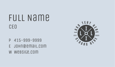 Maintenance Wrench Tool Emblem Business Card Image Preview
