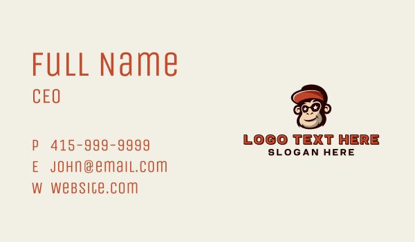 Snapback Sunglasses Monkey Business Card Design Image Preview