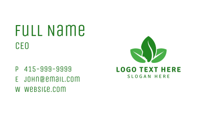 Green Feminine Leaf Business Card Image Preview