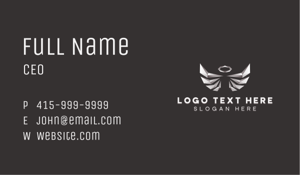 Angel Wings Halo Business Card Design Image Preview