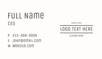 Generic Masculine Wordmark Business Card Image Preview