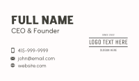 Generic Masculine Wordmark Business Card Design