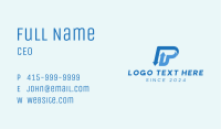 Blue Arrow Letter P Business Card Image Preview