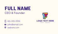 Colorful Letter F Business Card Design