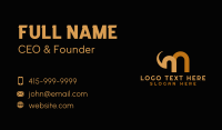 Gold Letter M Elephant Business Card Image Preview