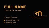 Gold Letter M Elephant Business Card Image Preview
