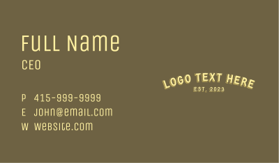 Vintage Rustic Wordmark Business Card Image Preview