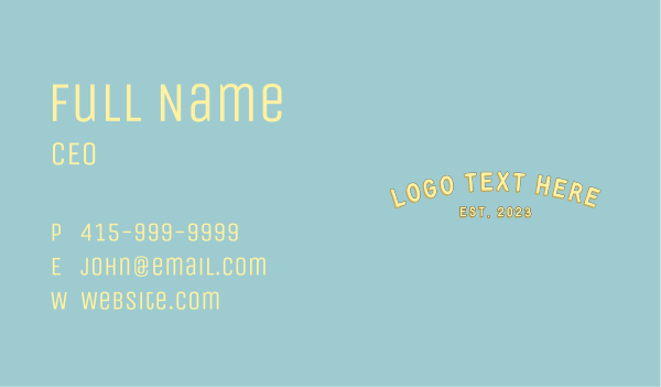 Vintage Rustic Wordmark Business Card Design Image Preview