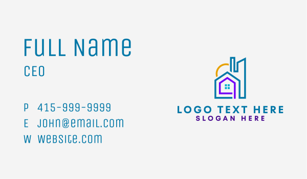 Colorful Building Property  Business Card Design Image Preview