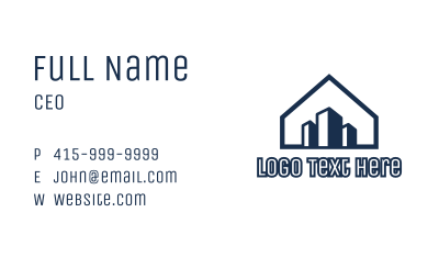 Blue House Buildings Business Card Image Preview