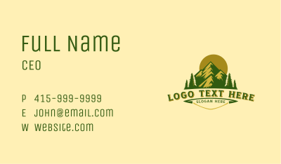 Forest Mountain Peak Business Card Image Preview