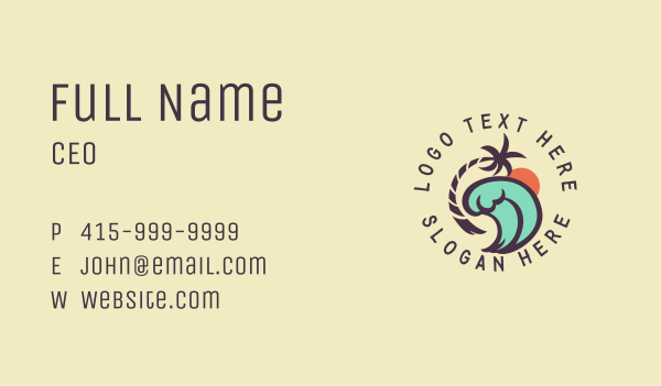 Beach Wave Tree Business Card Design Image Preview