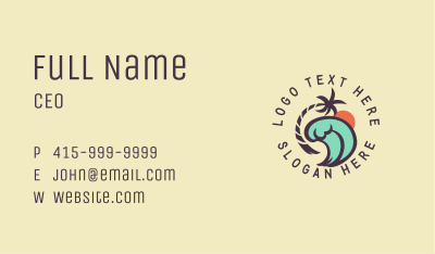 Beach Wave Tree Business Card Image Preview