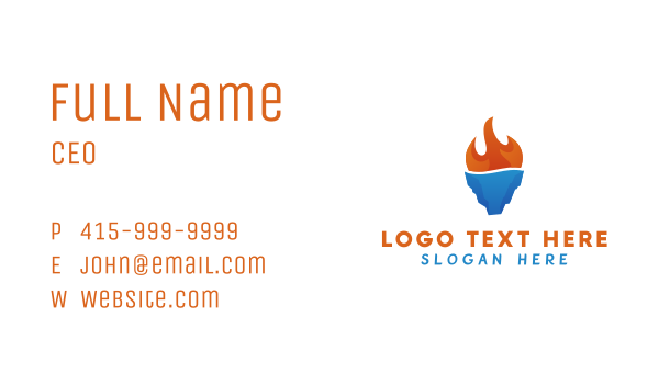 Industrial Flame & Ice  Business Card Design Image Preview