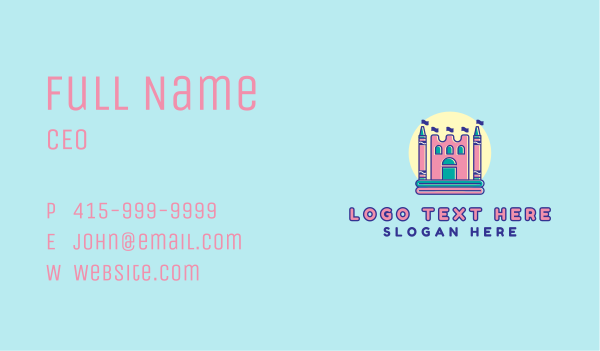Kiddie Crayon Castle Business Card Design Image Preview