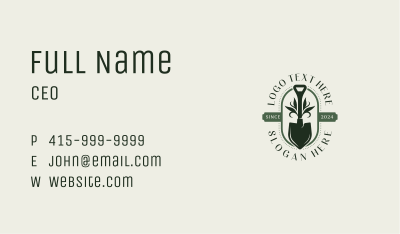 Shovel Gardening Leaves Business Card Image Preview