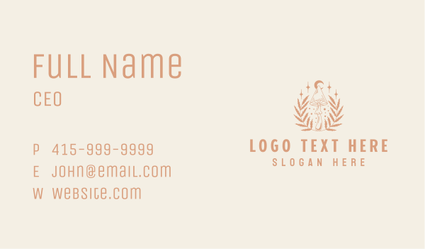 Natural Organic Mushroom Business Card Design Image Preview