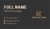 Luxury Brand Letter K Business Card Design