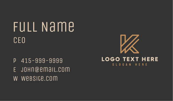 Luxury Brand Letter K Business Card Design Image Preview