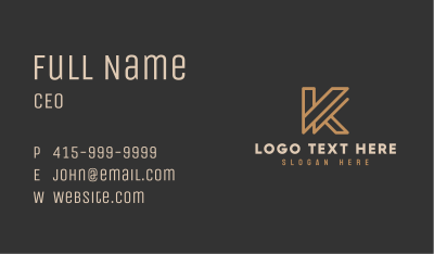 Luxury Brand Letter K Business Card Image Preview