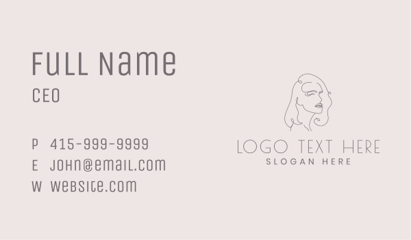 Minimalist Female Face Business Card Design Image Preview