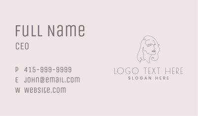 Minimalist Female Face Business Card Image Preview