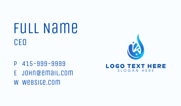 Aqua Water Droplet Business Card Design Image Preview