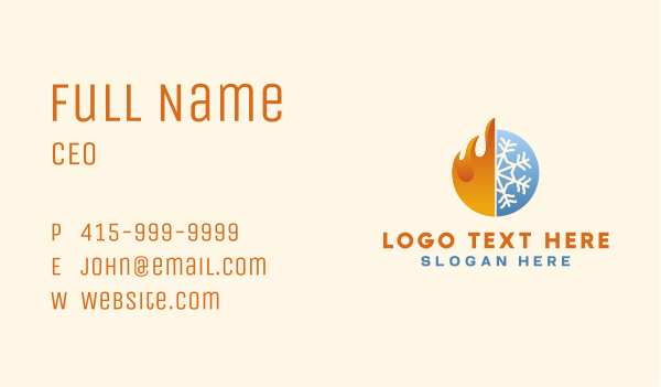 Flame & Ice Element Business Card Design Image Preview