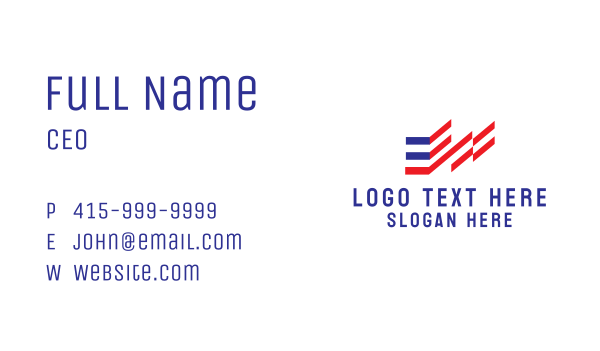 Minimalist American Flag  Business Card Design Image Preview