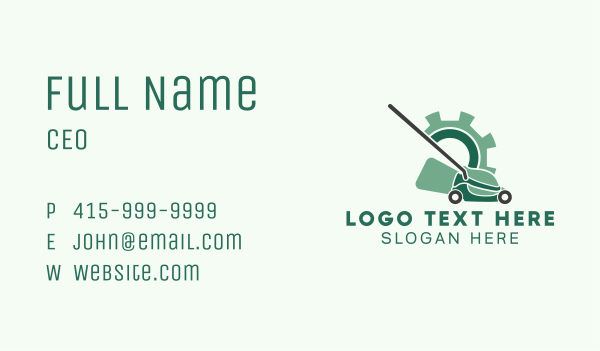 Lawn Mower Gear Business Card Design Image Preview